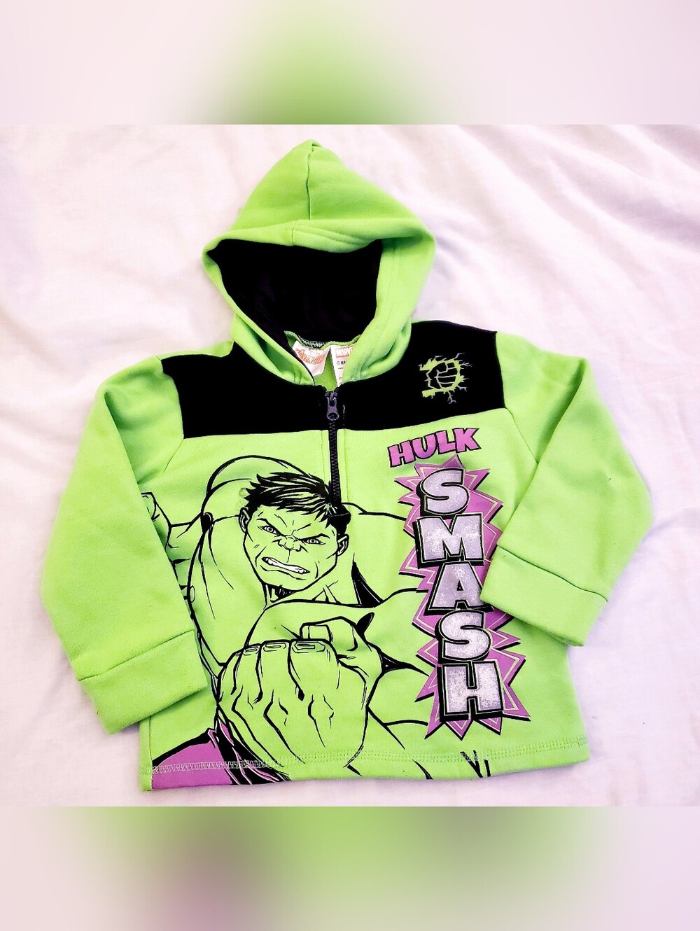 Boys Size 5 Marvel Avengers Hulk Fleece Half Zip Hoodie